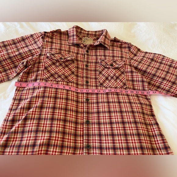 True Religion | Cayman Military Flannel Mens Size XXL | Orange/Red - Picture 4 of 10